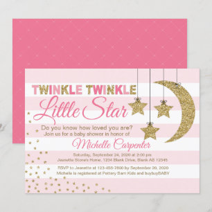 Rosa Gold Baby Dusche Einladung kleine Sterne