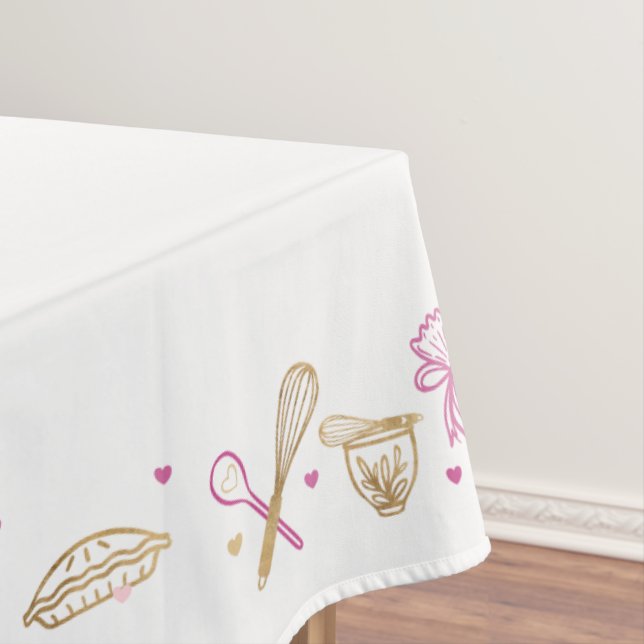 Rosa Gold Backen Kochutensilien & Konfektionen Tischdecke (Beispiel)