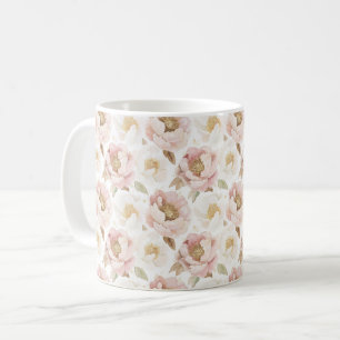 Rosa Gold-Blume Kaffeetasse