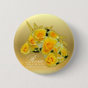 Rosa Gold Bunny Button