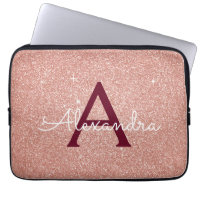 Rosa-Gold-Burgund-Glitzer-Sparkon-Monogramm