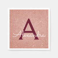 Rosa-Gold-Burgund-Glitzer-Sparkon-Monogramm
