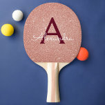 Rosa-Gold-Burgund-Glitzer-Sparkon-Monogramm Tischtennis Schläger<br><div class="desc">Blush Pink und Rose Gold Burgundy Imitate Glitzer und sparkle Elegant Monogram Ping Pong Paddle. Dieses Ping Pong Paddle kann so angepasst werden,  dass es Ihren Anfangs- und Vornamen enthält.</div>