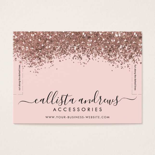 Rosa Gold Confetti Glitzer Bracelet Display (Vorderseite)