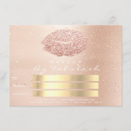 Rosa Gold Confetti Skin Makeup Lips Geschenkkarte
