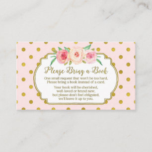 Rosa Gold Dots Baby Showcard Reservierungskarte Begleitkarte