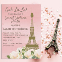 Rosa Gold Eiffelturm Weißer Blumenstrauß 16