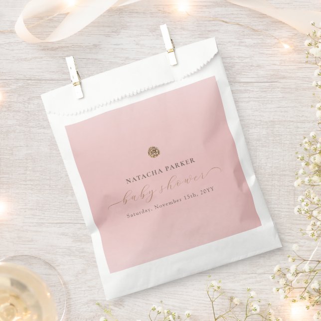 Rosa Gold Elegante Girl Winter Baby Dusche Geschenktütchen (Ausgeschnitten)