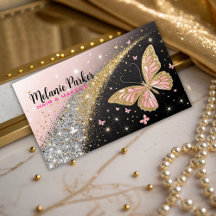 Rosa Gold Eleganter Glitzer Butterfly