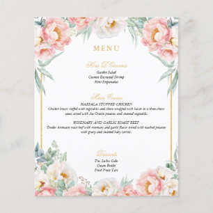 Rosa & Gold Elegantes Quinceñera Menü