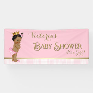Rosa Gold Ethnische Prinzessin Baby Shower Banner