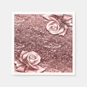 Rosa Gold Flüssig Chrom Metallic Chic Glam Party Serviette
