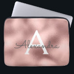 Rosa-Gold-Folie und Sparkle-Monogramm Laptopschutzhülle<br><div class="desc">Rosa Rose Gold Imitate Foil und sparkle Elegant Monogram Case. Dieser Fall kann so angepasst werden,  dass er Ihren Anfangs- und Vornamen enthält.</div>