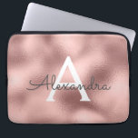 Rosa-Gold-Folie und Sparkle-Monogramm Laptopschutzhülle<br><div class="desc">Rosa Rose Gold Imitate Foil und sparkle Elegant Monogram Case. Dieser Fall kann so angepasst werden,  dass er Ihren Anfangs- und Vornamen enthält.</div>
