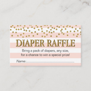 Rosa Gold Girl Diaper Raffelkarten Karten