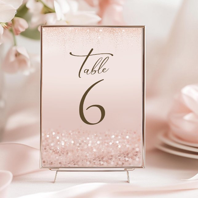 Rosa Gold Glitter 90. Geburtstag Tischnummern (Rose Gold Glitter 90th Birthday Table Numbers)