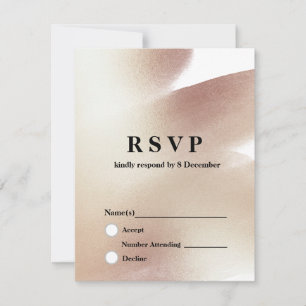Rosa Gold, Glitter elegant 3,5" x 5" Antwortkarte RSVP Karte