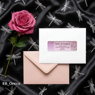 Rosa Gold Glitter Frost Elegante Rücksendeadresse