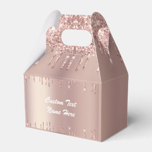 Rosa Gold Glitter Geschenkboxen mit individueller  Geschenkschachtel