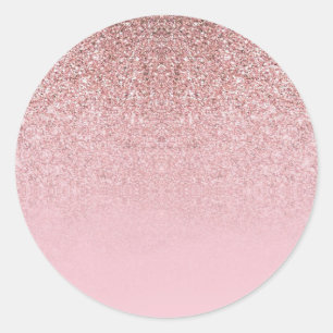 Rosa Gold Glitter Leere Vorlage Fügen Sie Ihren Te Runder Aufkleber
