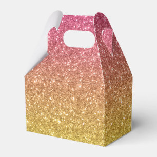 Rosa Gold Glitter-Look Geschenkschachtel