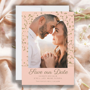 Rosa Gold Glitzer Arch Dome Foto Hochzeit Save The Date