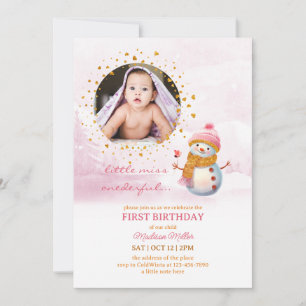 Rosa Gold Glitzer Foto Kindergeburtstag Einladung