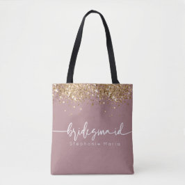 Rosa Gold Glitzer individuelle Name Drehbuch Tasche