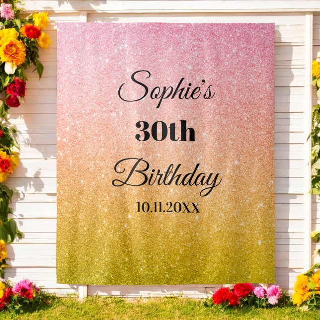 Rosa Gold Glitzer Party Foto Stand Hintergrund Wandteppich (Von Creator hochgeladen)