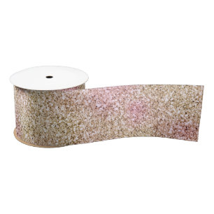 Rosa Gold Glitzer      Satinband