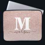 Rosa-Gold-Glitzer-Sparkon-Monogramm-Skript Laptopschutzhülle<br><div class="desc">Rosa Rose Gold Glitzer Sparkon Monogram Script Computerabdeckung</div>