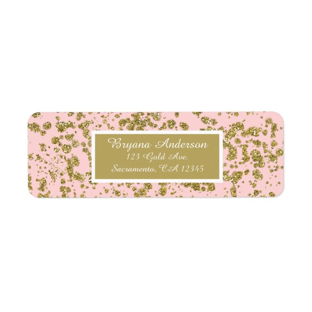 Rosa & Gold Glitzer Spritzer Girl Glam Modernes (Vorne)