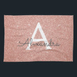 Rosa-Gold-Glitzer und Sparklogramm Geschirrtuch<br><div class="desc">Rosa Rose Gold Imitate Glitzer und sparkle Elegant Handtücher. Diese Handtücher können auf Ihren Vor- und Erstnamen angepasst werden.</div>