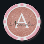 Rosa-Gold-Glitzer und Sparklogramm Pokerchips<br><div class="desc">Rosa Rose Gold Imitate Glitzer und Sparkle Elegante Poker Chips. Diese Poker Chips können individuell auf Ihren Vor- und Erstnamen abgestimmt werden und machen ein tolles Geburtstag- oder Bachelorettengeschenk.</div>