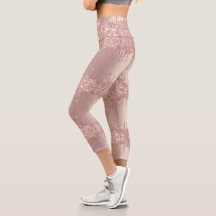 Rosa Gold Glitzernde Leggings