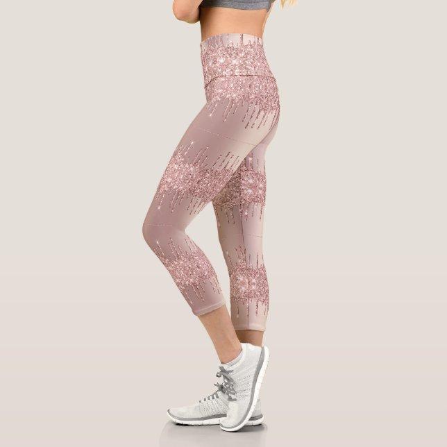 Rosa Gold Glitzernde Leggings (Links)