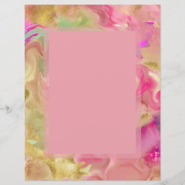 Rosa, Gold, grüne Marmorfarbe (Vorderseite)