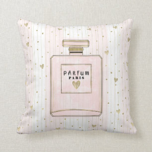 Rosa & Gold Herzen Paris Parfum Chic Mode Kissen