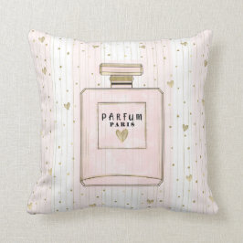 Rosa & Gold hören Paris Parfum Chic Mode Kissen