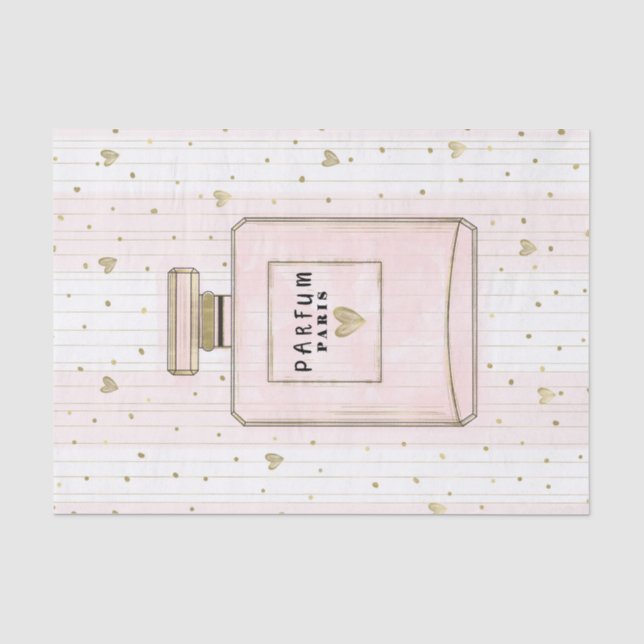 Rosa & Gold hören Paris Parfum Chic Mode Seidenpapier (Vorderseite)