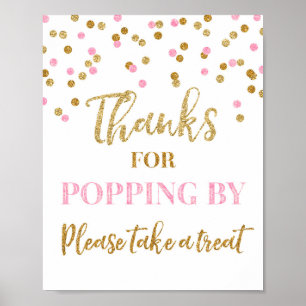 Rosa Gold Konfetti – Danke für Ihren Besuch – Schi Poster