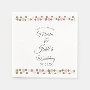 Rosa Gold Konfetti Punkte Rand Hochzeit Serviette