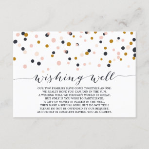 Rosa & Gold Konfetti Punkte Wishing Well Karte