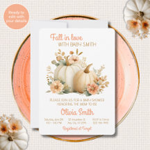 Rosa Gold-Kürbis-Baby-Shower-Einladung
