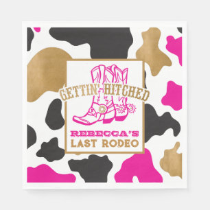 Rosa Gold Last Rodeo Junggesellinnenabschied Servi Serviette