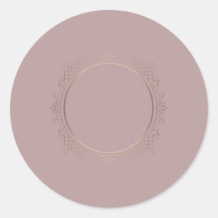 Rosa Gold Leeres Template Text Hinzufügen Elegant  Runder Aufkleber