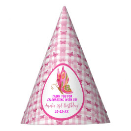 Rosa Gold lila Schmetterlingsfrau Geburtstag Partyhütchen