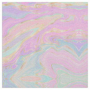 Rosa Gold Liquid Swirl Rainbow Marmor Stoff