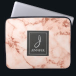 Rosa Gold Marmor Elegantes Monogramm Laptopschutzhülle<br><div class="desc">Rosa Rose Gold Imitate Marmor Elegant Monogram Case. Dieser Fall kann so angepasst werden,  dass er Ihren ursprünglichen und vollständigen Namen enthält.</div>