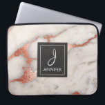 Rosa Gold Marmor Elegantes Monogramm Laptopschutzhülle<br><div class="desc">Rosa Rose Gold Imitate Marmor Elegant Monogram Case. Dieser Fall kann so angepasst werden,  dass er Ihren ursprünglichen und vollständigen Namen enthält.</div>
